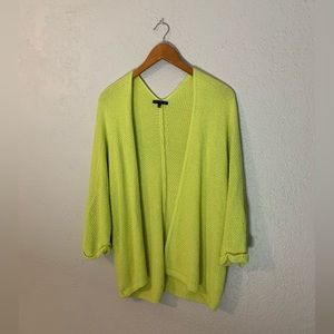 Lime Green Open Front Cardigan